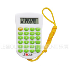 8 chiffres calculatrice de poche miniature avec cordon de suspension et diverses couleurs en option (LC304)